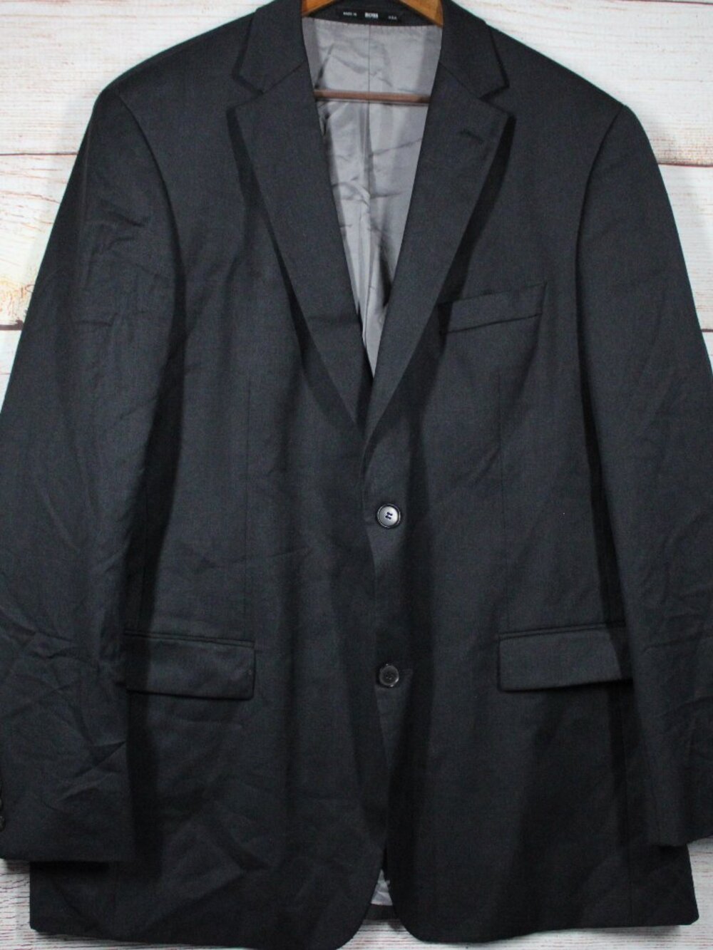 Hugo Boss Men's Blazer Dark Gray Two Button Suit Jacket Sport Coat Made in USA